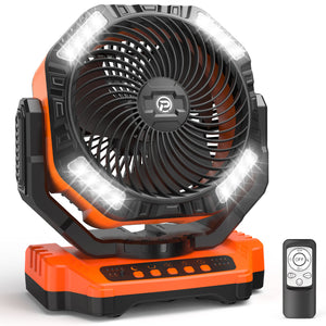 PANERGY D13 Rechargeable Auto-Oscillating Utility & Camping Fan