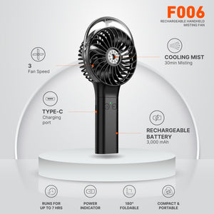 PANERGY F006 Rechargeable Handheld Misting Fan